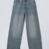 Astro Mid Rise Loose Baggy Unisex-Jeans – Trove Blue – Mittelblau Astro Mid Rise Loose Baggy Unisex-Jeans – Trove Blue – Mittelblau