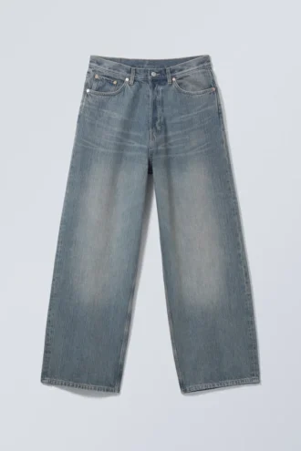 Astro Mid Rise Loose Baggy Unisex-Jeans – Trove Blue – Mittelblau