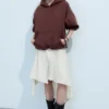 Asymmetrischer Wickelrock in mittlerer Leibhöhe – Hellbeige Asymmetrischer Wickelrock in mittlerer Leibhöhe – Hellbeige