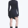 Asymmetrisches, drapiertes Minikleid – Dunkelblau Asymmetrisches, drapiertes Minikleid – Dunkelblau