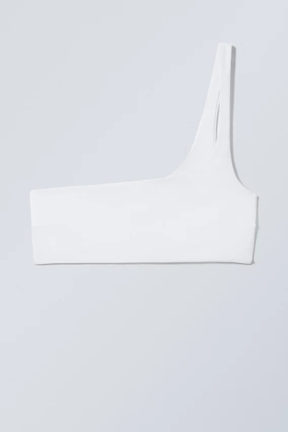 Asymmetrisches One-Shoulder-Bikini-Oberteil – Weiß Asymmetrisches One-Shoulder-Bikini-Oberteil – Weiß
