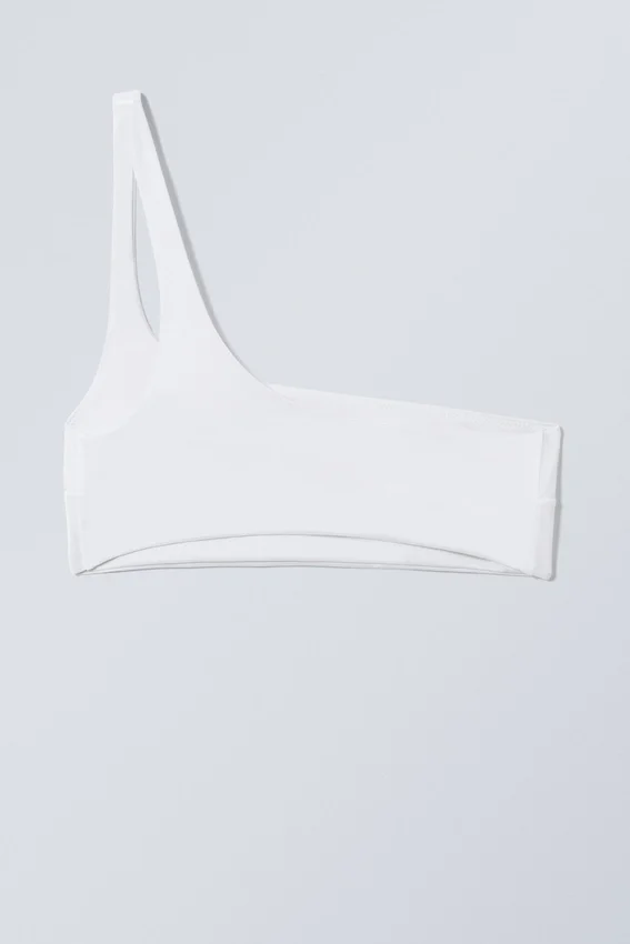 Asymmetrisches One-Shoulder-Bikini-Oberteil – Weiß Asymmetrisches One-Shoulder-Bikini-Oberteil – Weiß
