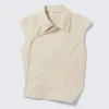 Asymmetrisches Ripstop-Oberteil mit Flügelärmeln – Hellbeige Asymmetrisches Ripstop-Oberteil mit Flügelärmeln – Hellbeige