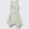 Asymmetrisches, ärmelloses Midi-Kleid mit Wasserfallausschnitt – Light Mole Asymmetrisches, ärmelloses Midi-Kleid mit Wasserfallausschnitt – Light Mole