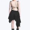 Asymmetrisches, ärmelloses Midikleid mit Cowl-Ausschnitt – Schwarz Asymmetrisches, ärmelloses Midikleid mit Cowl-Ausschnitt – Schwarz
