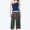 Asymmetrisches Tanktop mit Ösen – Hellblau Asymmetrisches Tanktop mit Ösen – Hellblau
