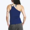 Asymmetrisches Tanktop mit Ösen – Hellblau Asymmetrisches Tanktop mit Ösen – Hellblau