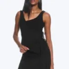 Asymmetrisches Wickel-Top mit Trägern – Schwarz Asymmetrisches Wickel-Top mit Trägern – Schwarz