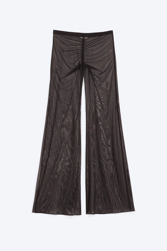 Ausgestellte bedruckte Mesh-Hose – Dunkelbraun Ausgestellte bedruckte Mesh-Hose – Dunkelbraun