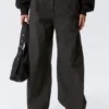Baggy-Hose mit niedriger Leibhöhe aus Ripstop – Dunkelgrau Baggy-Hose mit niedriger Leibhöhe aus Ripstop – Dunkelgrau
