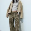 Baggy-Hose mit niedriger Leibhöhe aus Ripstop – Khaki-Grün – Camouflage Baggy-Hose mit niedriger Leibhöhe aus Ripstop – Khaki-Grün – Camouflage