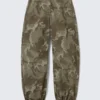 Baggy-Hose mit niedriger Leibhöhe aus Ripstop – Khaki-Grün – Camouflage Baggy-Hose mit niedriger Leibhöhe aus Ripstop – Khaki-Grün – Camouflage