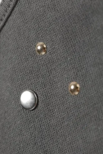 Baumwoll-Tanktop mit Nieten – Dunkelgrau