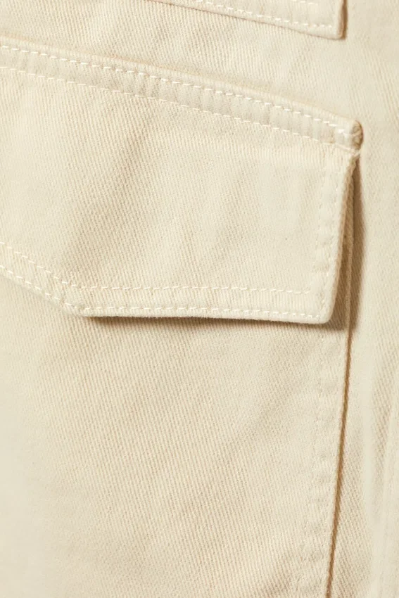 Baumwolljacke mit abnehmbaren Ärmeln – Hellbeige Baumwolljacke mit abnehmbaren Ärmeln – Hellbeige