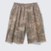 Bedruckte, übergroße, knielange Frottee-Shorts – Khaki – Rustic Terrain Bedruckte, übergroße, knielange Frottee-Shorts – Khaki – Rustic Terrain