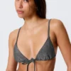 Bedrucktes Triangel-Bikini-Oberteil – Dunkelgrau – Glitzer Bedrucktes Triangel-Bikini-Oberteil – Dunkelgrau – Glitzer