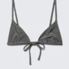 Bedrucktes Triangel-Bikini-Oberteil – Dunkelgrau – Glitzer Bedrucktes Triangel-Bikini-Oberteil – Dunkelgrau – Glitzer