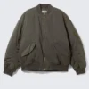 Übergroße Bomberjacke aus Twill – Dusty Mole Übergroße Bomberjacke aus Twill – Dusty Mole