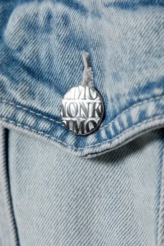 Übergroße, strukturierte Jeansjacke – Pegasusblau – Hellblau