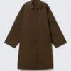 Übergroßer Canvas-Car-Coat – Dunkelkhaki Übergroßer Canvas-Car-Coat – Dunkelkhaki