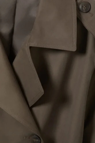 Übergroßer, doppelreihiger Trenchcoat aus Canvas – Dark Mole Übergroßer, doppelreihiger Trenchcoat aus Canvas – Dark Mole