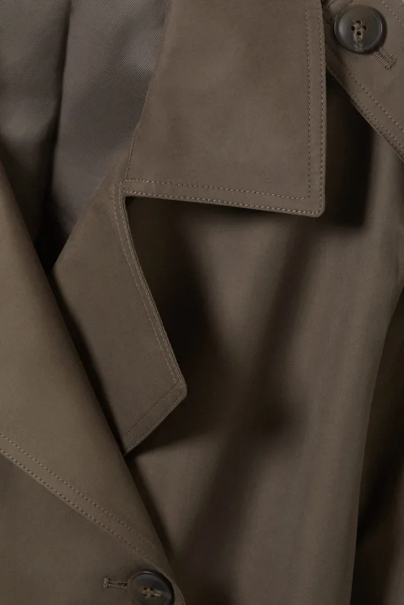 Übergroßer, doppelreihiger Trenchcoat aus Canvas – Dark Mole Übergroßer, doppelreihiger Trenchcoat aus Canvas – Dark Mole
