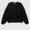 Übergroßer, schwerer Baumwoll-Pullover – Schwarz Übergroßer, schwerer Baumwoll-Pullover – Schwarz