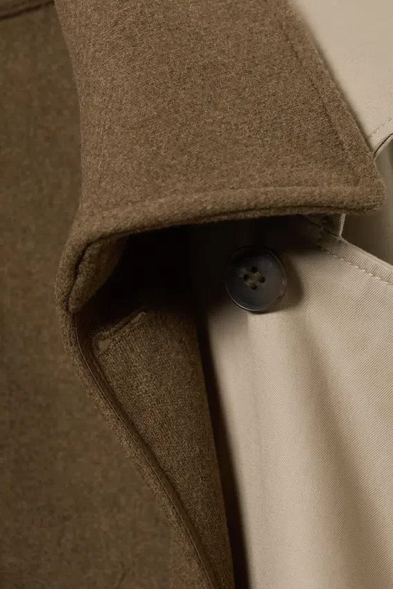 Übergroßer Trenchcoat mit herausnehmbarem Futter – Beige Übergroßer Trenchcoat mit herausnehmbarem Futter – Beige