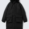 Übergroßer, wattierter Parka – Schwarz Übergroßer, wattierter Parka – Schwarz