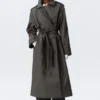 Übergroßer zweireihiger Trenchcoat aus Canvas – Dunkelgrau Übergroßer zweireihiger Trenchcoat aus Canvas – Dunkelgrau