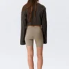 Biker-Shorts mit mittlerer Leibhöhe – Greige Biker-Shorts mit mittlerer Leibhöhe – Greige