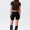 Bikershorts mit mittlerer Leibhöhe – Schwarz Bikershorts mit mittlerer Leibhöhe – Schwarz