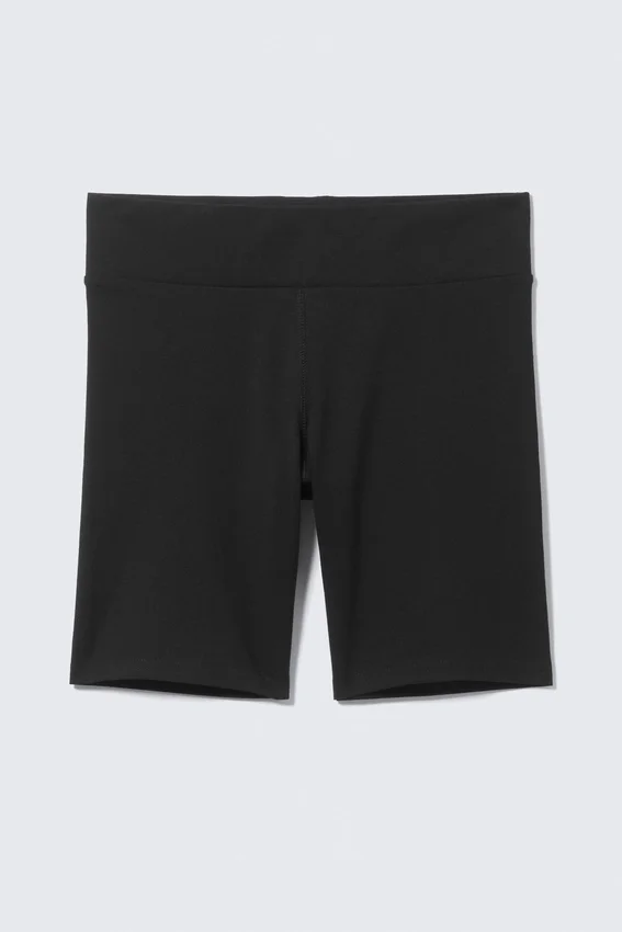Bikershorts mit mittlerer Leibhöhe – Schwarz Bikershorts mit mittlerer Leibhöhe – Schwarz