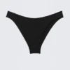 Bikini-Hose mit tiefem Ausschnitt und hohem Beinausschnitt – Schwarz Bikini-Hose mit tiefem Ausschnitt und hohem Beinausschnitt – Schwarz
