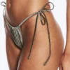 Bikini-Höschen im brasilianischen Stil mit Bindebändern – Staubgrau Bikini-Höschen im brasilianischen Stil mit Bindebändern – Staubgrau