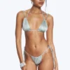 Bikini-Höschen mit brasilianischen Bindebändern – Staubiges Hellgrau Bikini-Höschen mit brasilianischen Bindebändern – Staubiges Hellgrau