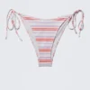 Bikini-Höschen mit Trägern und Print – Lila & rote Streifen Bikini-Höschen mit Trägern und Print – Lila & rote Streifen