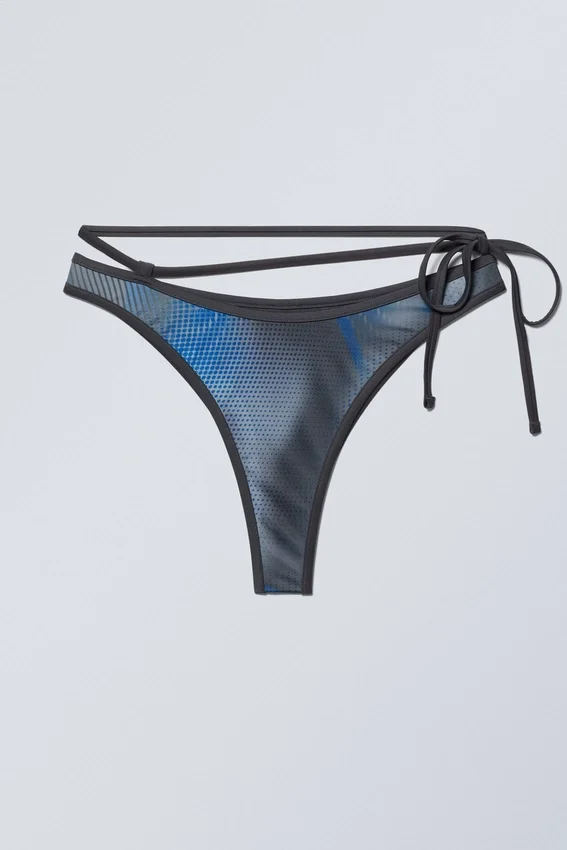 Bikini-Höschen mit Trägern und Print – Speed Blue Bikini-Höschen mit Trägern und Print – Speed Blue