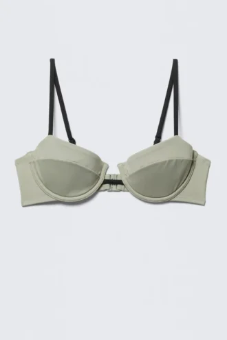Bikini-Oberteil mit Bügeln und Polsterung – Hellkhaki