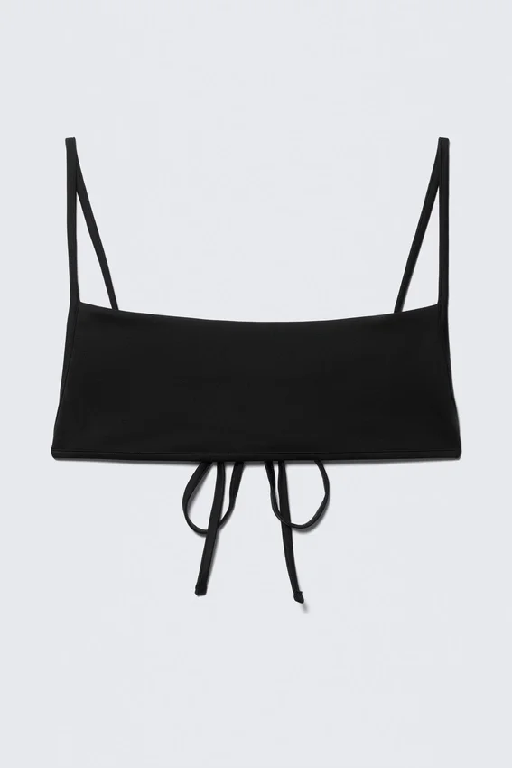 Bikini-Oberteil mit quadratischem Ausschnitt und Trägern – Schwarz Bikini-Oberteil mit quadratischem Ausschnitt und Trägern – Schwarz
