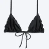 Bikini-Oberteil mit Rüschen – Schwarz Bikini-Oberteil mit Rüschen – Schwarz