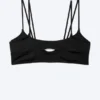 Bikini-Oberteil mit Trägern und Lagenlook – Schwarz Bikini-Oberteil mit Trägern und Lagenlook – Schwarz