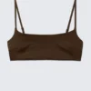 Bikini-Oberteil mit U-Ausschnitt – Dunkelbraun Bikini-Oberteil mit U-Ausschnitt – Dunkelbraun