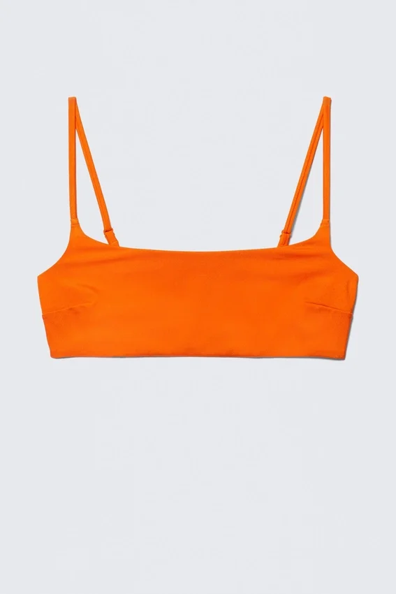 Bikini-Oberteil mit U-Ausschnitt – Leuchtendes Orange Bikini-Oberteil mit U-Ausschnitt – Leuchtendes Orange