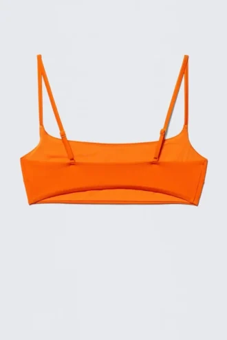 Bikini-Oberteil mit U-Ausschnitt – Leuchtendes Orange
