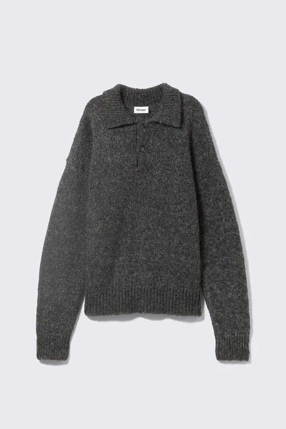Bobby Relaxed Strick-Pullover – Dunkelgrau Bobby Relaxed Strick-Pullover – Dunkelgrau