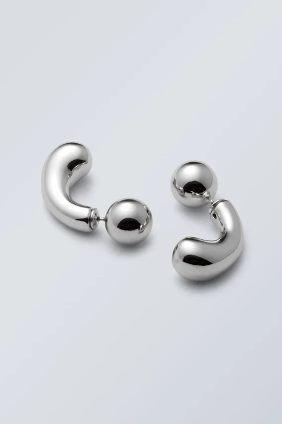 Bohnen-Ohrringe – Silber Bohnen-Ohrringe – Silber