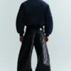 Bomberjacke aus geschrumpftem Nylon – Marineblau Bomberjacke aus geschrumpftem Nylon – Marineblau