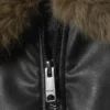 Bomberjacke aus Kunstleder in lockerer Passform – Schwarz Bomberjacke aus Kunstleder in lockerer Passform – Schwarz