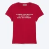 Boxy bedrucktes Kurzarm-T-Shirt – Rot – Communication Boxy bedrucktes Kurzarm-T-Shirt – Rot – Communication